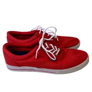 Beverly Hills Polo Club Red Canvas Low Top Sneakers Preppy Nautical Old Money 11